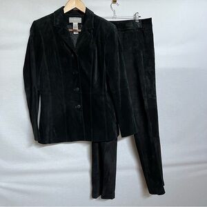 Liz Claiborne Black Suede Pant Suit